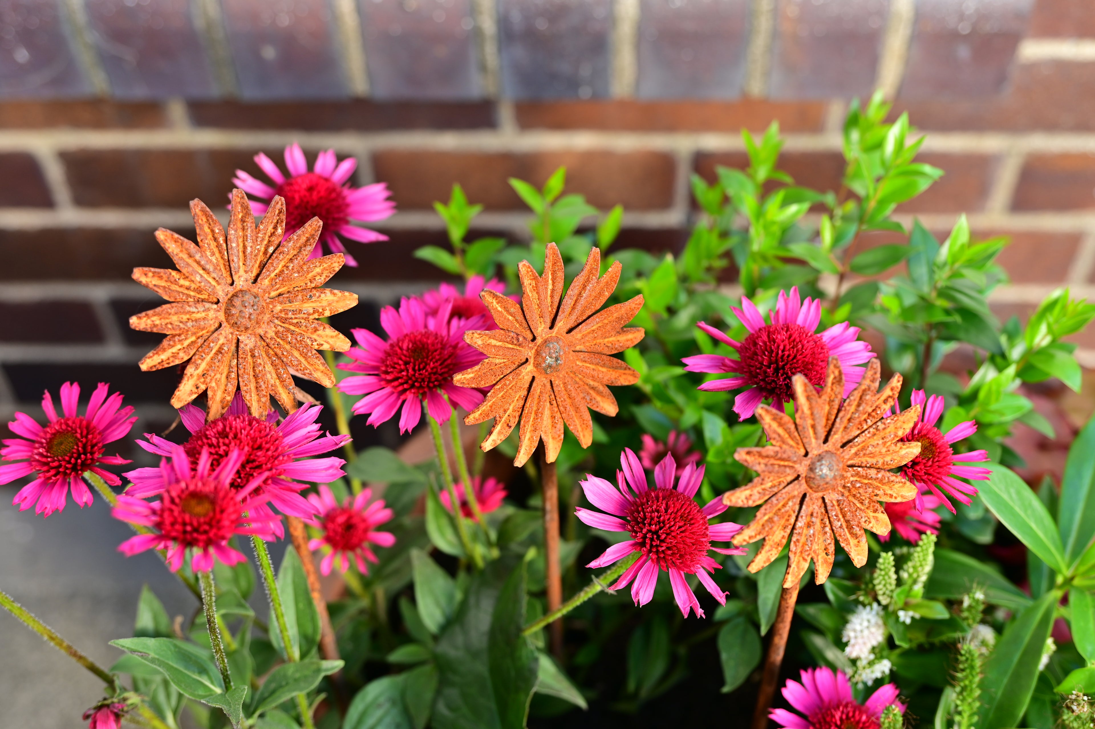 Rusty Metal Flower Garden Sculpture