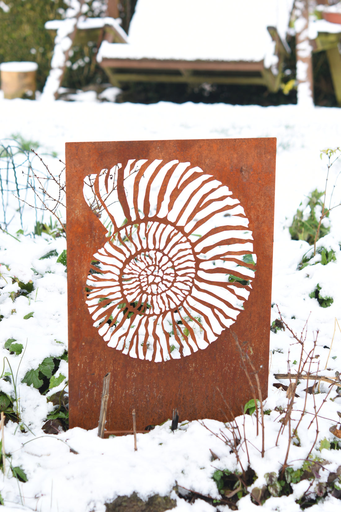 Ammonite Fossil Garden Ornament