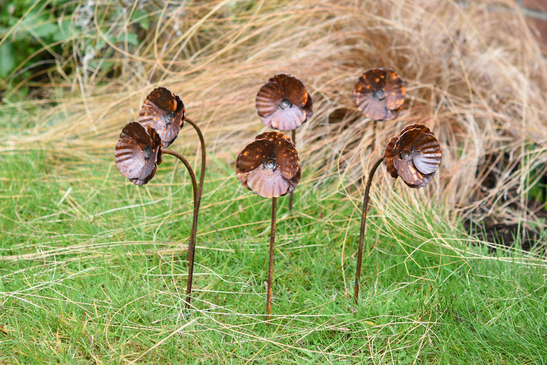 Metal Garden Poppy Flower