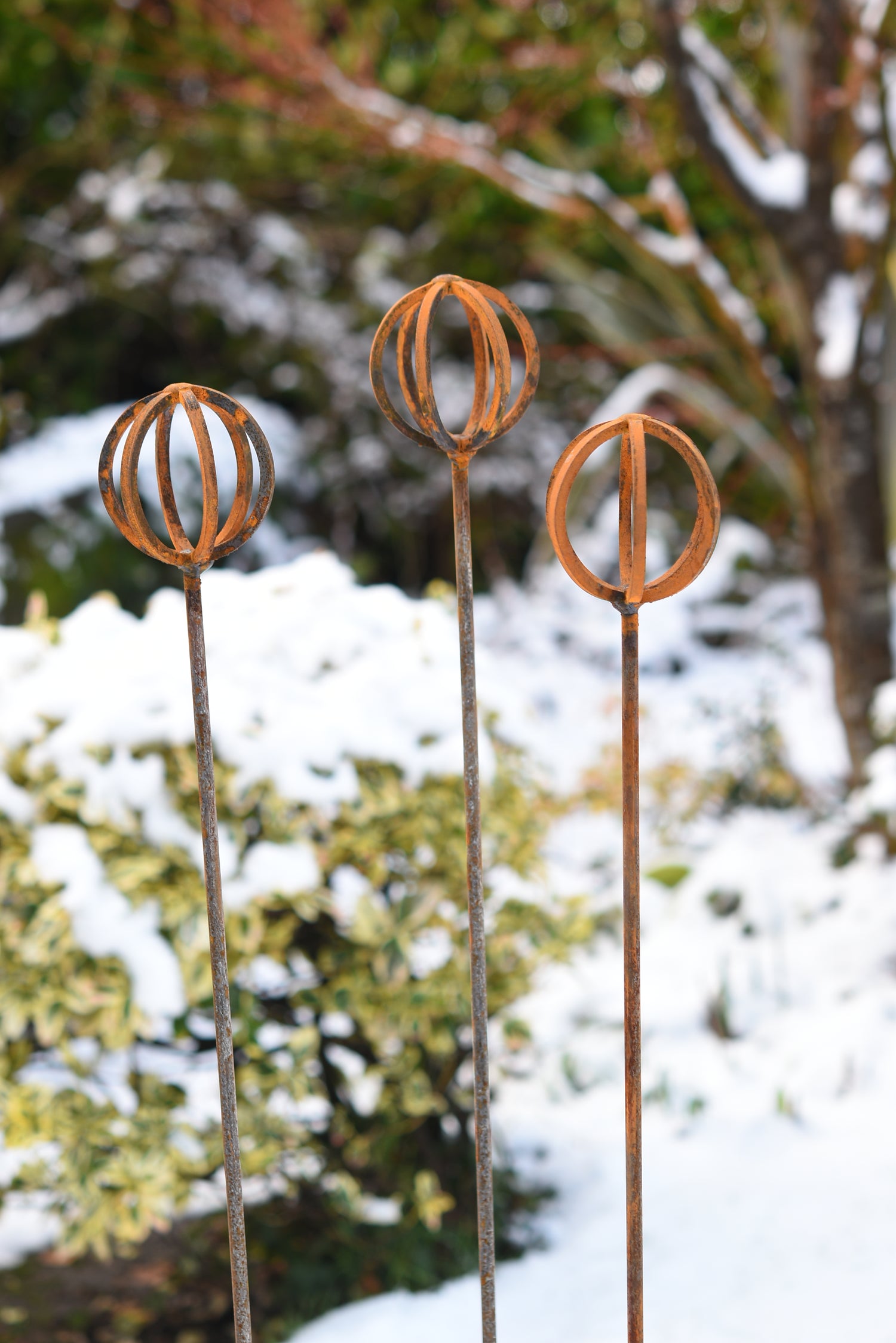 Rusty Metal Garden Baskets