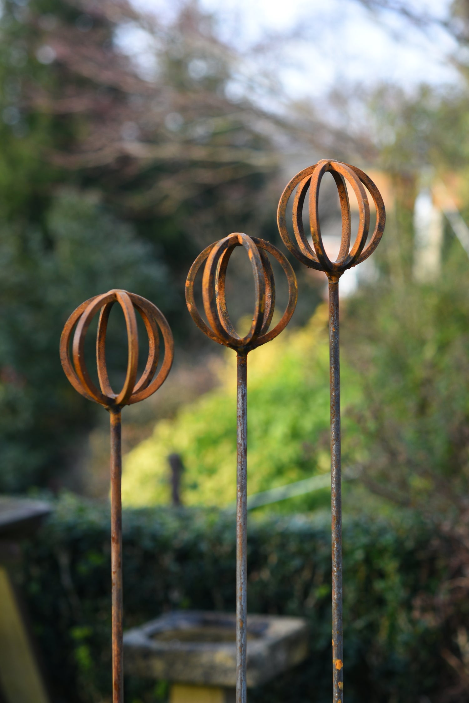 Rusty Metal Garden Baskets