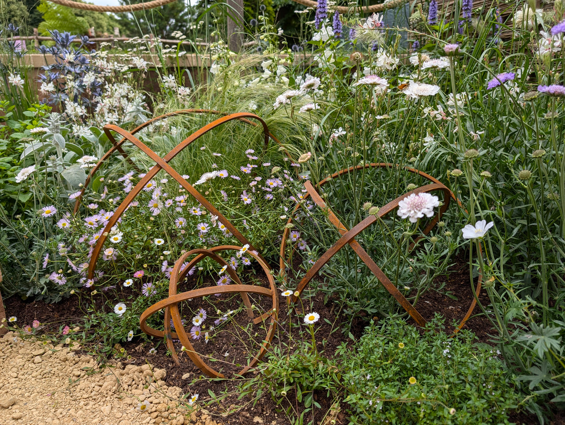 Rusty Garden Sphere Ornaments