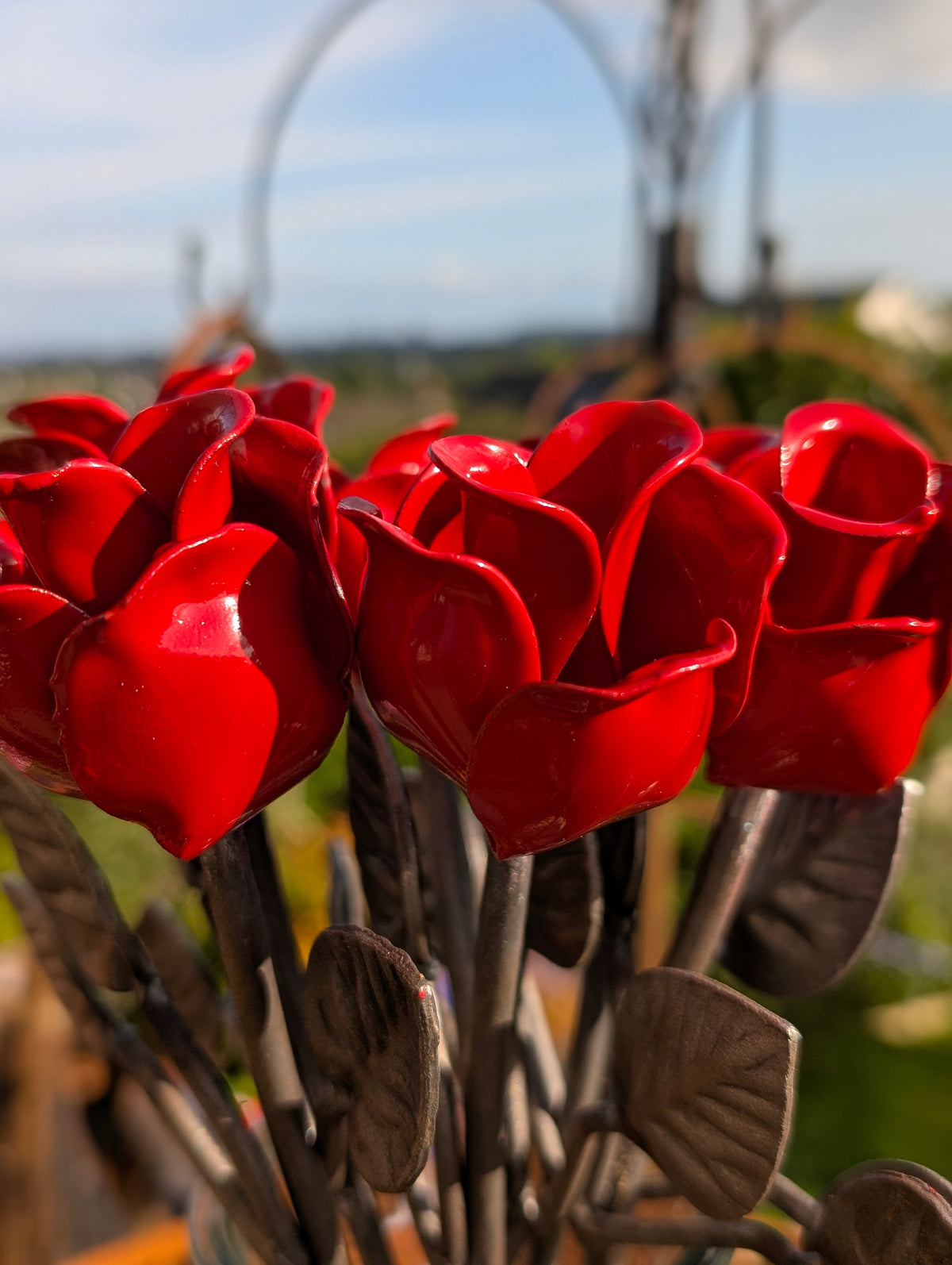 Metal Rusty Red Rose