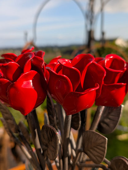 Metal Rusty Red Rose