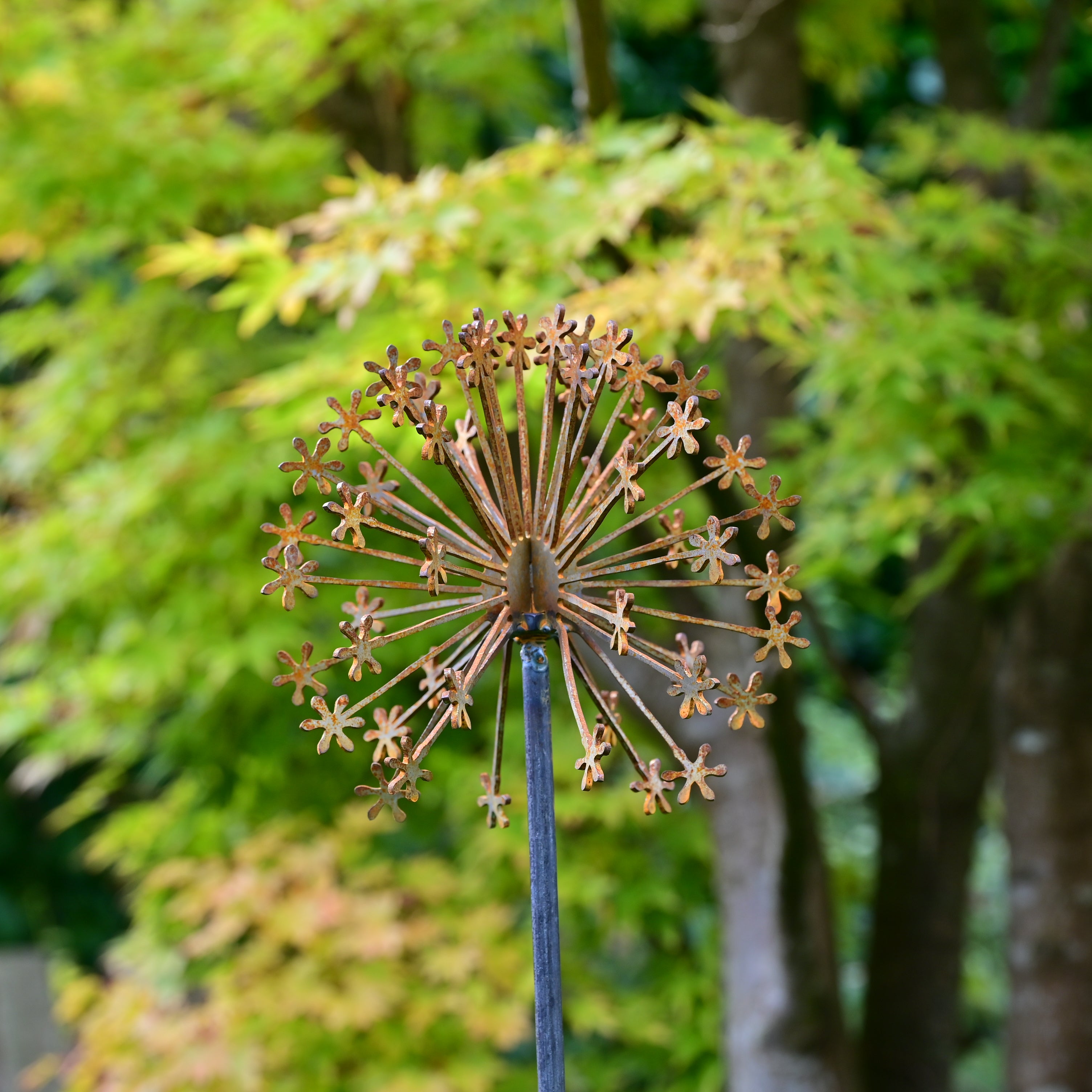 rusty metal garden flower