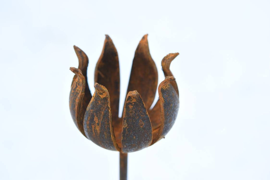 Rusty Metal Garden Flower Sculpture