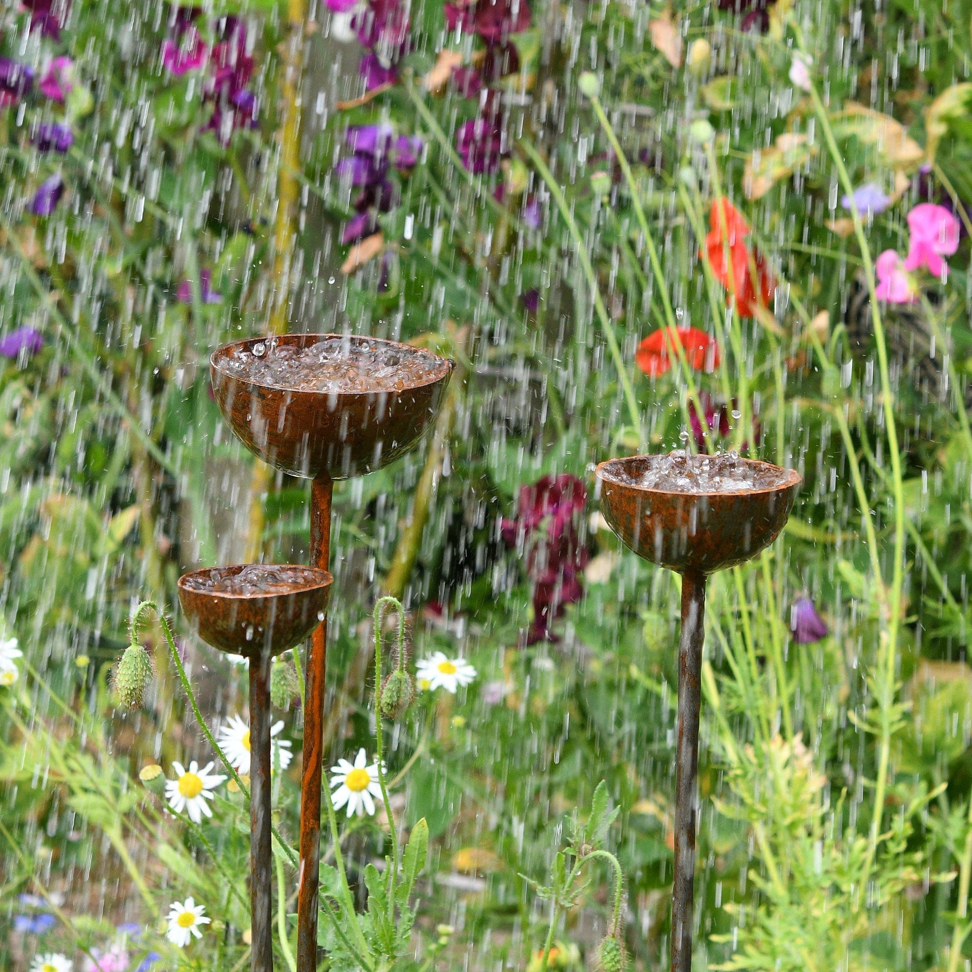 Rain Catcher Bundle | Rain Catcher Trio | Rustic Garden Gift