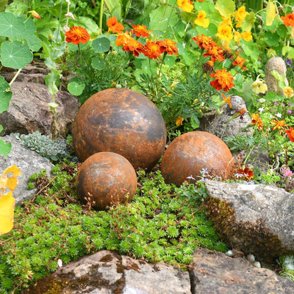 rusty garden ball ornaments
