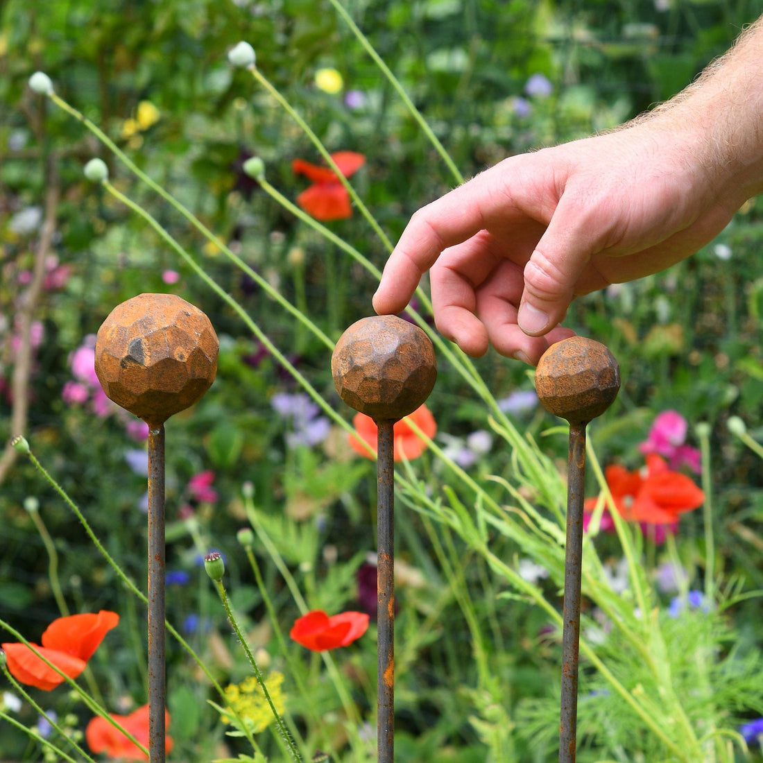 Geometric Sphere Plant Stake | Plant Support | Modern Garden Sculpture.