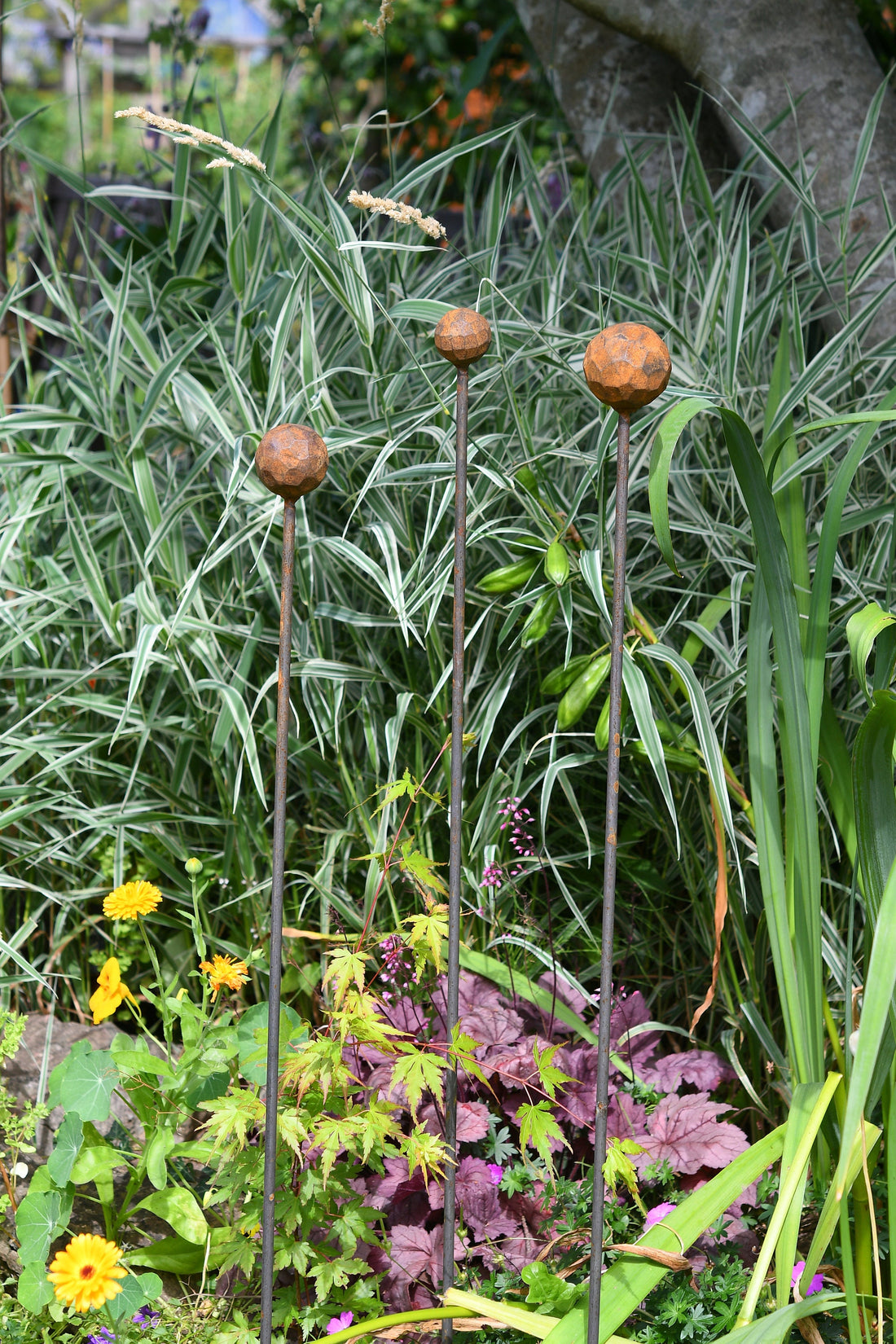 Geometric Sphere Plant Stake | Plant Support | Modern Garden Sculpture.