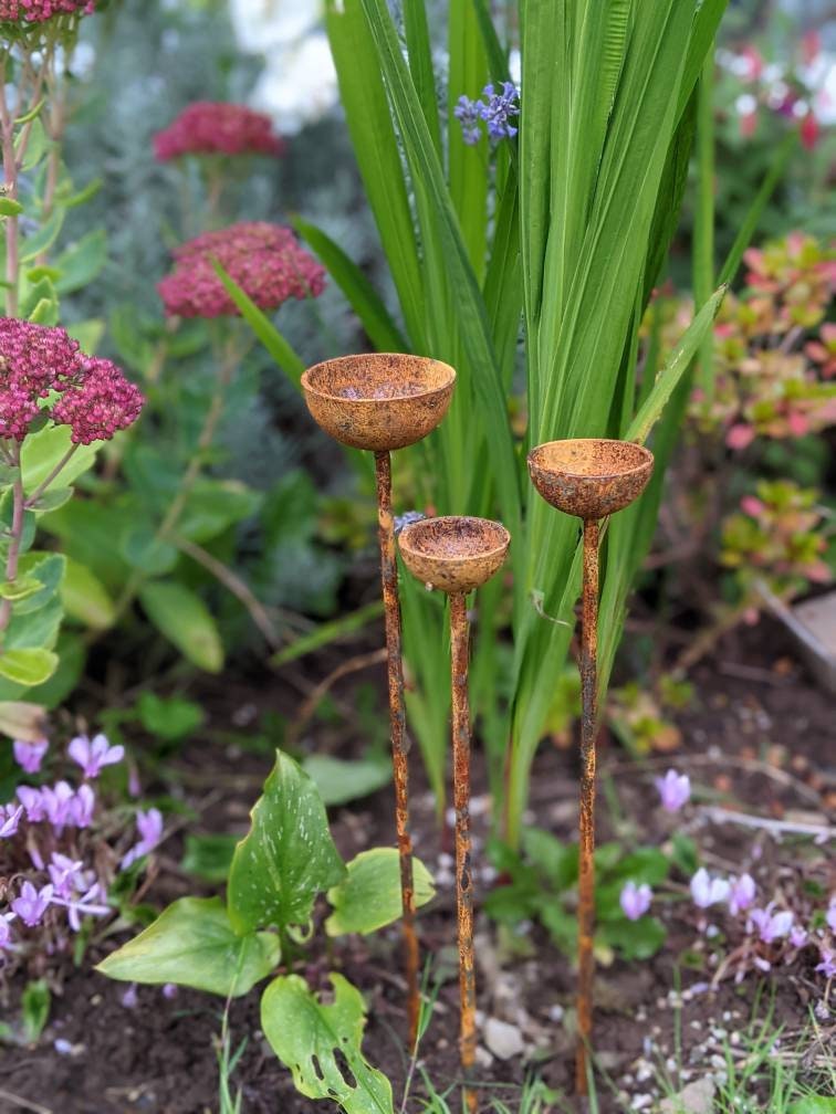 Small Rain Catchers | Rain Catcher Trio | Rusts with Rain.