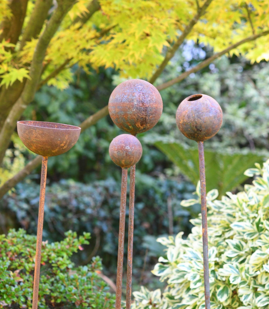Garden Sculpture Bundle | Rusty Garden Ornaments | Rusts with Rain.