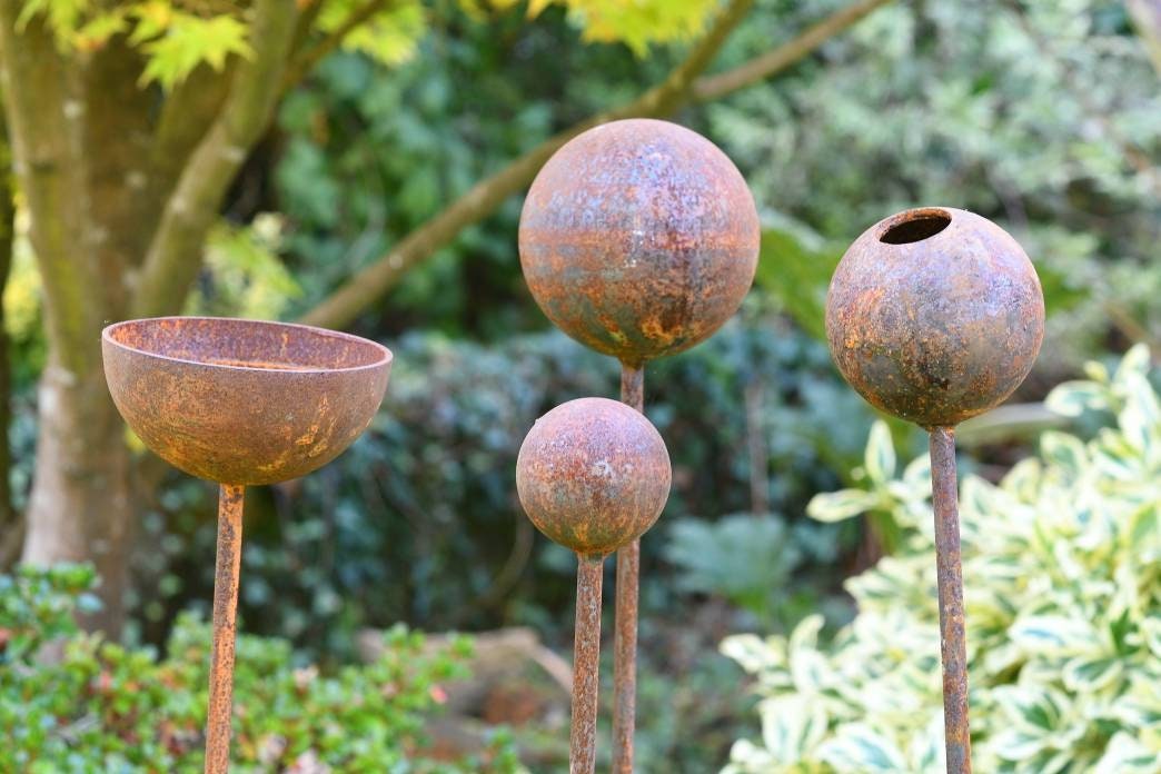 Garden Sculpture Bundle | Rusty Garden Ornaments | Rusts with Rain.